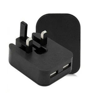 Fast Charger 2.1A Dual Twin 2 Port USB Folding UK Mains Wall Plug Adapter - Picture 1 of 9