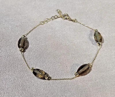 Turkish Diaspore Sultanit Color Change Bracelet , 14K Solid Gold - Image 1 of 4