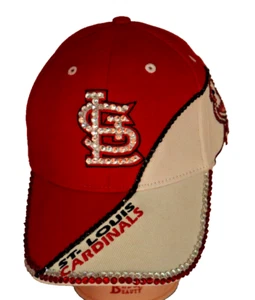 ST. LOUIS CARDINALS HAT/CAP ONE SIZE ADJUSTABLE AUSTRALIAN CRYSTAL BLING - Picture 1 of 4