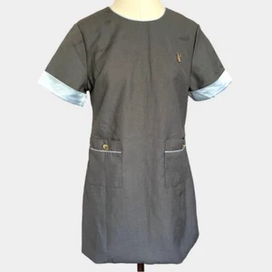 YSL Saint Laurent Gray Short Sleeved Mini Dress Tunic Top - 6/S, Italy 🇮🇹 - Picture 1 of 11