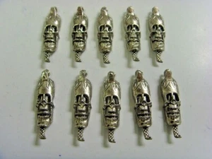 10 Vintage Zinn Silber Pirat Schädel Figur Großhandel Posten Wicca Heidnisch 47946 - Bild 1 von 6