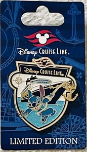 DCL Disney Cruise Stitch Anchor Shield Pin MOC - Picture 1 of 1