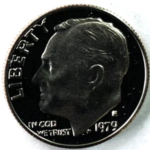 Moneda de diez centavos de prueba Roosevelt 1979 S 10c San Francisco - Imagen 1 de 2