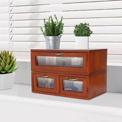 Cajones de almacenamiento de 3 cajones organizadores de escritorio gabinete vintage caja de almacenamiento de escritorio Foto 1 de 4