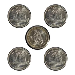 1990 RAM Christmas 925 sterling silver pudding tokens x10 loose tokens - Foto 1 di 3