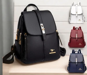 Women'S Fashion Backpack Ladies Faux Leather Handbag School Travel Bag Casual - Picture 1 of 16