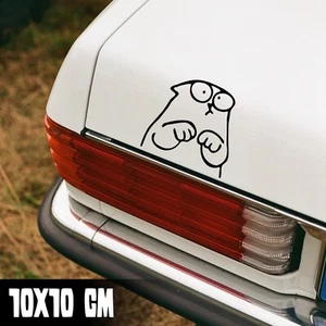 PEGATINA COCHE "SIMON'S CAT" 10X10CM GATO FUCK MEME STICKER FUN JDM #0093 - Imagen 1 de 3