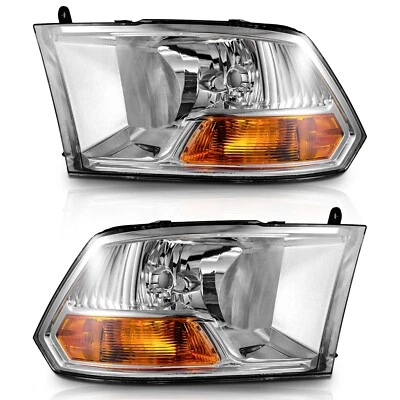 Pair Headlights Assembly For 2009-2012 Dodge Ram 1500 2500 3500 Halogen Headlamp - Image 1 of 4