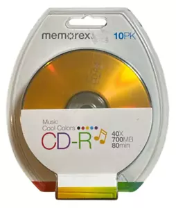 Memorex Music Cool Colors CD-R Discs, 40x 700MB 80 Min, NEW (Unopened) - Picture 1 of 2
