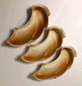 Lot of 3 Lane & Co. Curved Leaf Vintage 60s Mid-Century Dishes Pottery USA CA - Picture 1 of 4