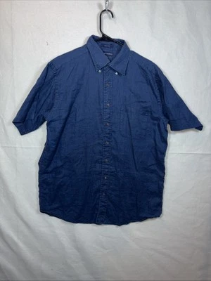 Camisa Grant Thomas 100 % lino puro abotonada para hombre negra - talla grande ribete corto Foto 1 de 4