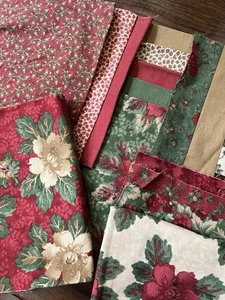 MODA Robyn Pandolph -Folk Art Christmas IV - Over 2.5 Yards Brushed Cotton - VTG - Picture 1 of 7