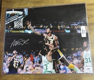 Magic Johnson Autographed Game Action Vs Celtics 16x20 Photo - LA Lakers - Picture 1 of 3