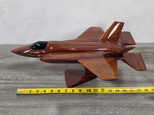 F35 Joint Strike Fighter Mahogany Wood Desktop Airplane Model - Picture 1 of 13