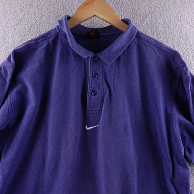 Camisa polo de golf vintage Nike Center Swoosh para hombre grande azul manga corta años 90 Y2K Foto 1 de 4