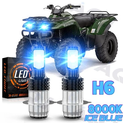 2X LED Headlight H6 Bulbs Light 8000K for Kawasaki Bayou 400 1993-1999 Foto 1 de 4