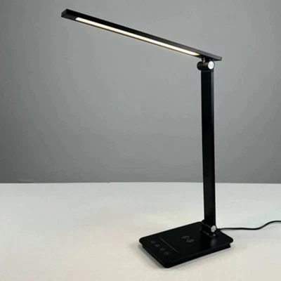 BURAKH 5 Beleuchtungsmodi Dimmbar LED Schreibtischlampe Kabellos Laden für Home Office