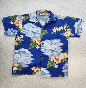 Hilo Hattie The Hawaiian Original 4T Jungen Kinder Hemd mit Knopfleiste blau geblümt - Bild 1 von 4