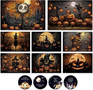 Pack de 24 tarjetas de terror de Halloween con sobres espeluznantes - Imagen 1 de 4