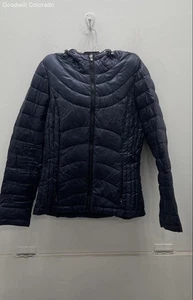 Andrew Marc Womens Blue Packable Lightweight Down Full Zip Puffer Jacket Size S - Picture 1 of 5