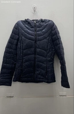 Andrew Marc Womens Blue Packable Lightweight Down Full Zip Puffer Jacket Size S - Image 1 of 4