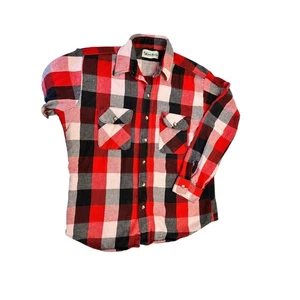 Vintage 80s Gander Mountain Heavy Plaid Flannel Cotton Button Up Shirt Men's - Picture 1 of 9