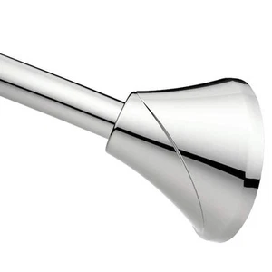60 in. Adjustable Tension Single Curved Shower Curtain Rod in Chrome - Picture 1 of 8