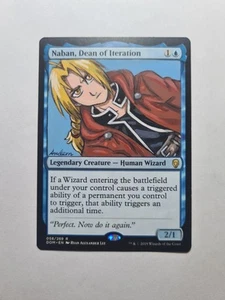 NABAN EDWARD ELRIC FULLMETAL ALCHEMIST MAGIC GATHERING ALTERED ART HAND PAINT - Picture 1 of 12