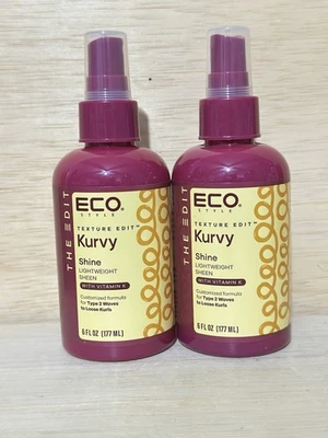 Lot 2-ECO STYLE Kurvy- Shine Lightweight Sheen With Vitamin K- 6 FL 0Z Ea - Image 1 of 3