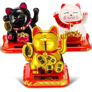 Wovnet 3 Stück 2,95" Glückskatze winkender Arm Maneki Neko Glückskatze Solar Feng Shui... - Bild 1 von 7