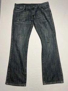 Monarchy Herren 38x32 Bootcut Blau Jeans Bestickt Gesäßtaschen Denim - Bild 1 von 8