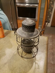 Vintage B&O Eisenbahn Petroleum Laterne mit Globus geätzt  - Bild 1 von 14