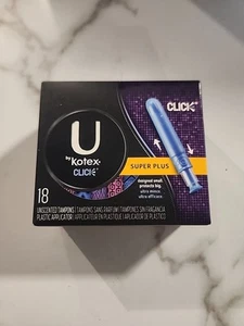 Tampones compactos U by Kotex Click, absorción súper plus, sin perfume, 18 quilates - Imagen 1 de 12