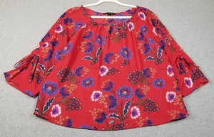 Zac & Rachel Top Women’s Large L Floral 3/4 Buttons Sleeve Spring Summer Blouse - Picture 1 of 11