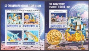 GS1483 2019 NIGER APOLLO 11 NEIL ARMSTRONG SPACE #6604-07+BL1020 MNH - Imagen 1 de 1