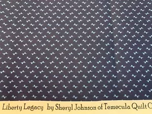 Marcus Fabrics Sheryl Johnson 1800s Civil War Repro LIBERTY LEGACY Blue FQ - Picture 1 of 1