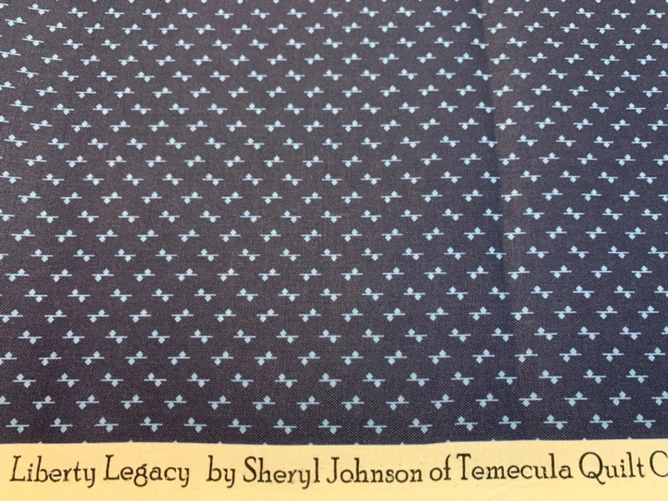 Marcus Fabrics Sheryl Johnson 1800s Civil War Repro LIBERTY LEGACY Blue FQ - Image 1 of 1