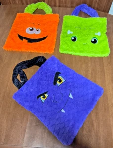 3 bolsos de mano difusos con asas bolsos peludos con caras divertidas - nuevos sin etiquetas - Imagen 1 de 4