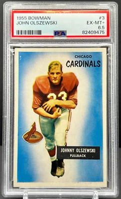 1955 Bowman Football John Olszewski PSA 6.5 EX-MT+ Chicago Cardinals #3    cc23 - Image 1 of 2