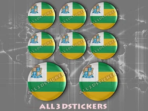 8 x 3D ROUND Stickers Resin Domed Flag Aracaju - Adhesive Decal Vinyl - Picture 1 of 1