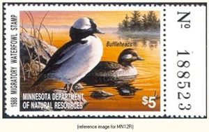 D2K Minnesota Duck Stamp 1988 $5.00 w/rt # tab - Picture 1 of 1