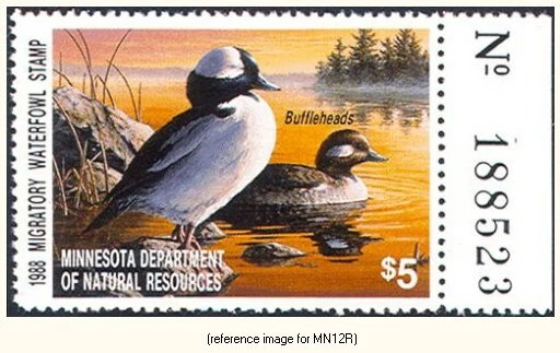 D2K Minnesota Duck Stamp 1988 $5.00 w/rt # tab - Image 1 of 1
