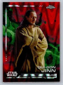 2024 Topps Chrome Star Wars Qui-Gon Jinn Red Raywave Refractor #128 SP - Picture 1 of 2
