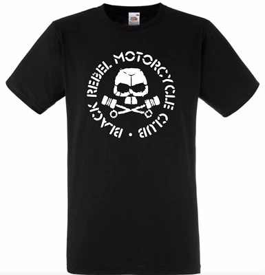 Camiseta negra negra con logotipo de club de motocicleta Rebelde entrega gratuita en el Reino Unido top para adultos negra Foto 1 de 2