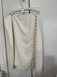 Talbots Off White Ivory Skirt With Gold Buttons Plus Size 20W Pencil Straight Ld - Picture 1 of 20