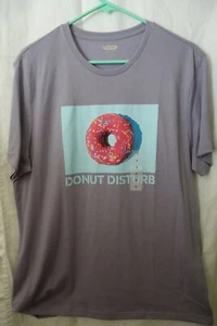 NWT - OLD NAVY MEN'S T-SHIRT - MEN'S LARGE - "DONUT DISTURB" - TURQUOISE - Picture 1 of 12