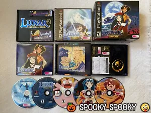 Lunar 2 Eternal Blue PS1 - NTSC-U/C USA VGC Art Book Map Soundtrack Medallion - Picture 1 of 24