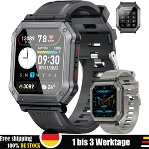 Smartwatch Damen Herren Fitness Bluetooth Uhr mit Pulsmesser Schrittzähler Uhr - Bild 1 von 15