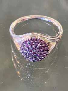 Pandora Sterling Silver Fancy Purple Cubic Zirconia Ring 190888CFP - Picture 1 of 9