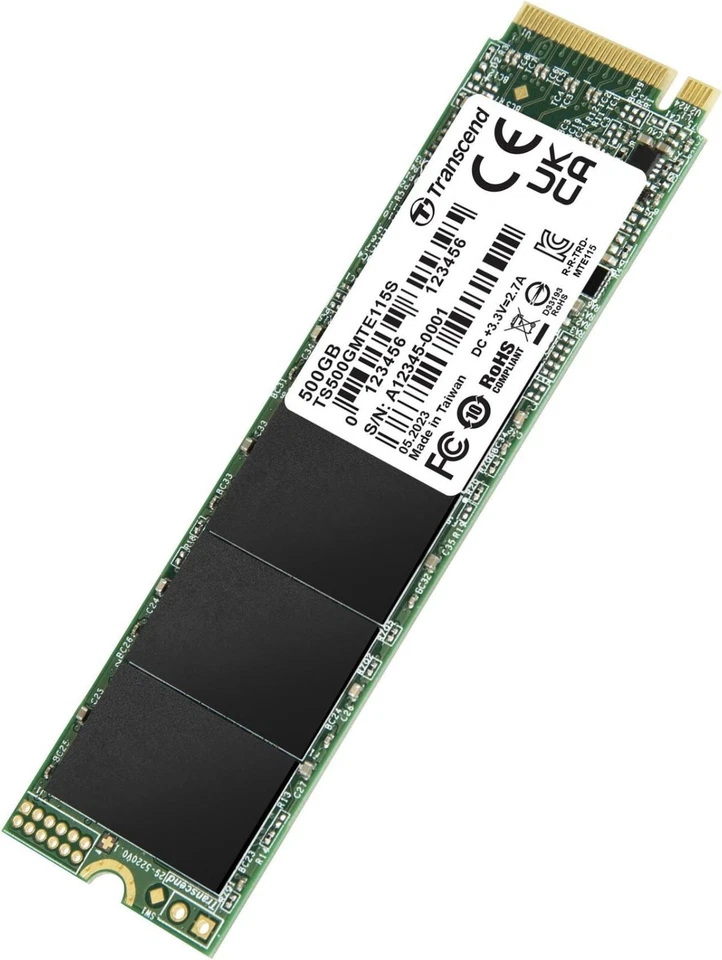 Transcend 500GB PCIe SSD 115S NVMe M.2 2280 PCIe Gen3 x4 SSD Model TS500GMTE115S - Image 1 of 4